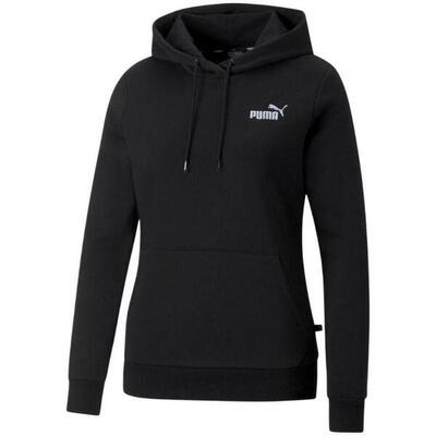 Dames ess+ geborduurde hoodie (zwart)