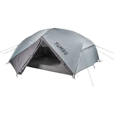TAMBU | TIKONA 3 | Tenda a cupola per 3 persone con 2 vestiboli e ingressi | Gri