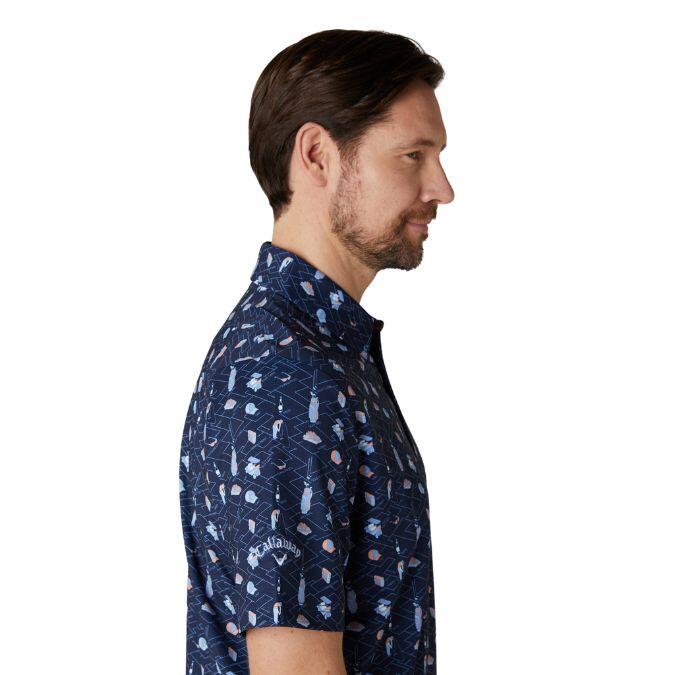 Callaway Heren Golfpolo Essentials Print In Peacoat 5/5