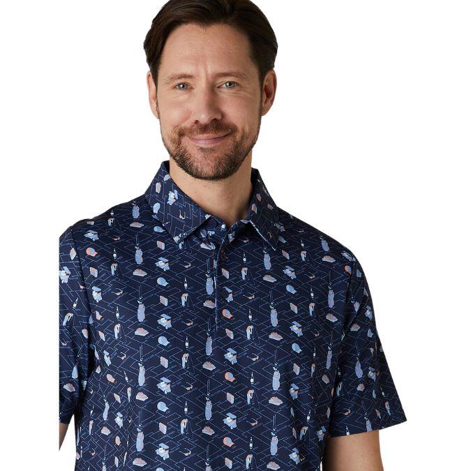 Callaway Heren Golfpolo Essentials Print In Peacoat 4/5