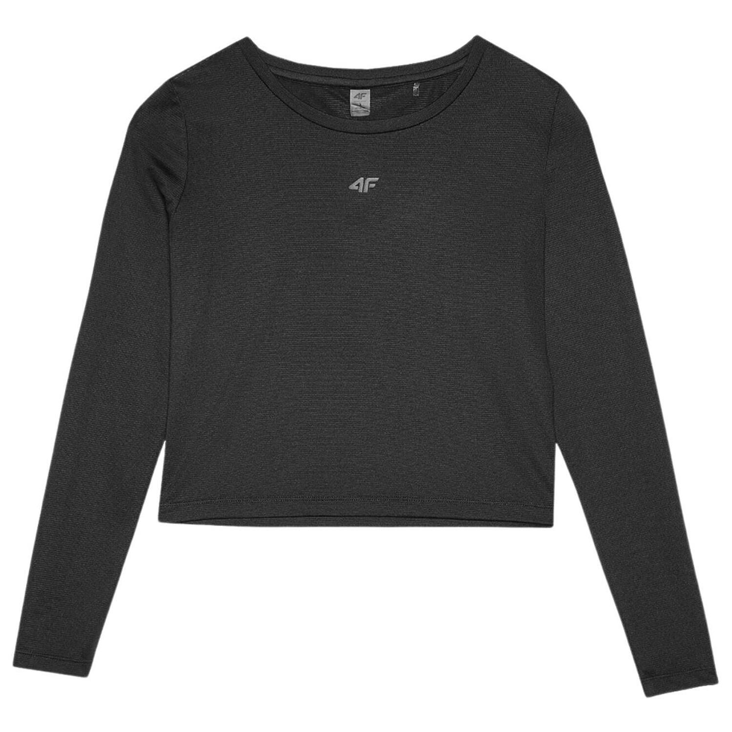 4f - Tshirt Manches Longues Wss24tflof218 Femme (noir) - T-shirt Manches Courtes - Noir - 40 M - Decathlon