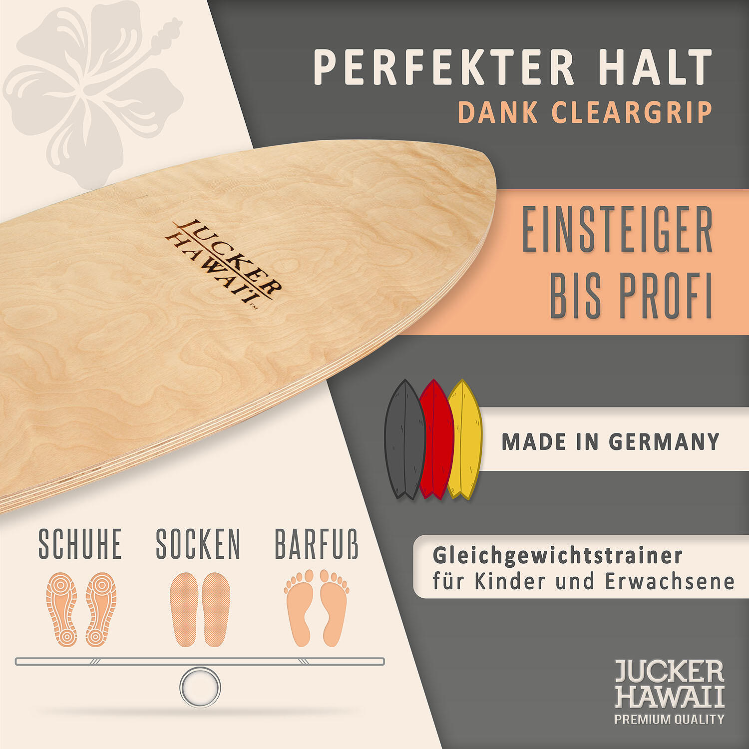 Balanceboard LOCAL OCEAN | Set inkl. Korkrolle | Gleichgewichtstraining 3/7