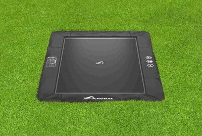 Flat to the ground trampoline rechthoekig akrobat primus zwart/zwart 430x305 cm