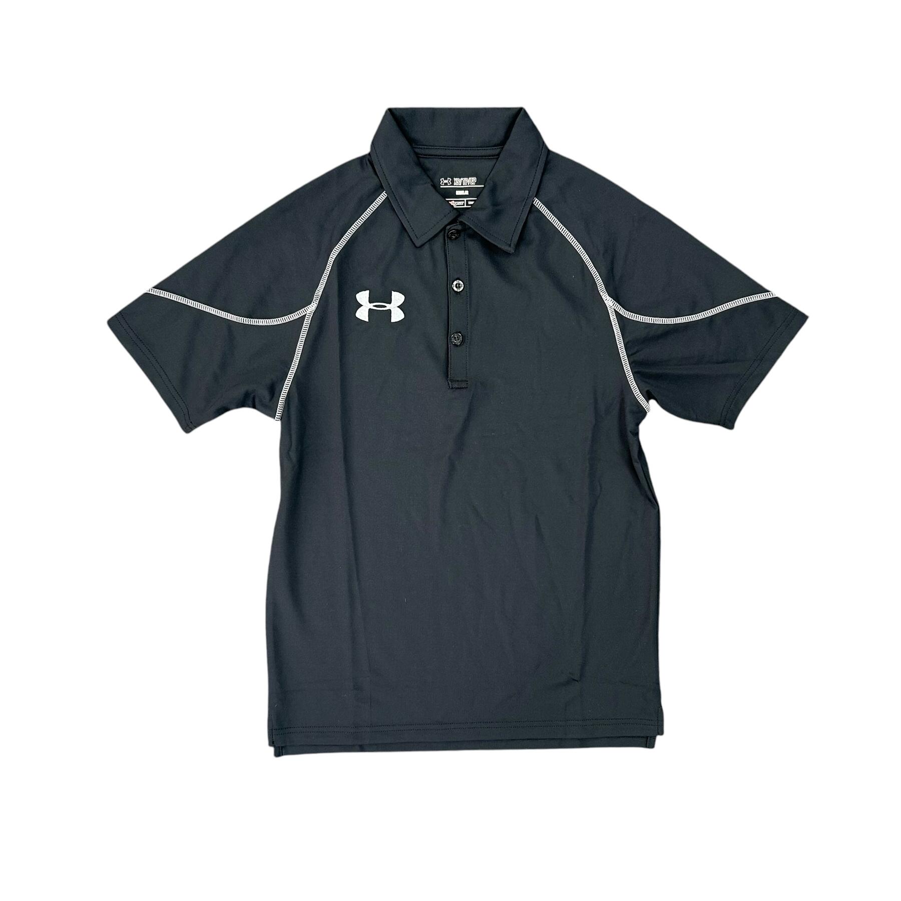 Under Armour Men's Polo Shirt Black Poly Sports Short Sleeve 2/3