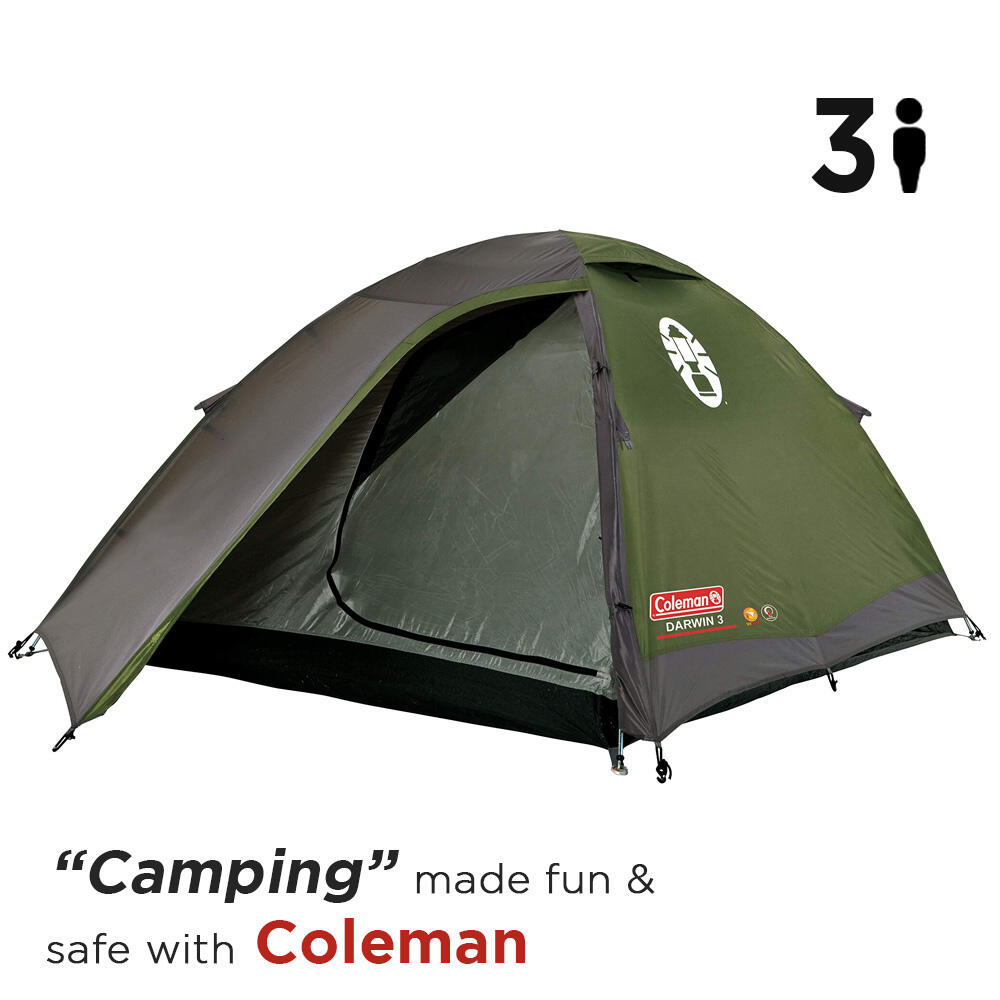 3-Person Darwin Camping & Hiking Tent, Compact, Lightweight & Easy Setup, Green-image-21