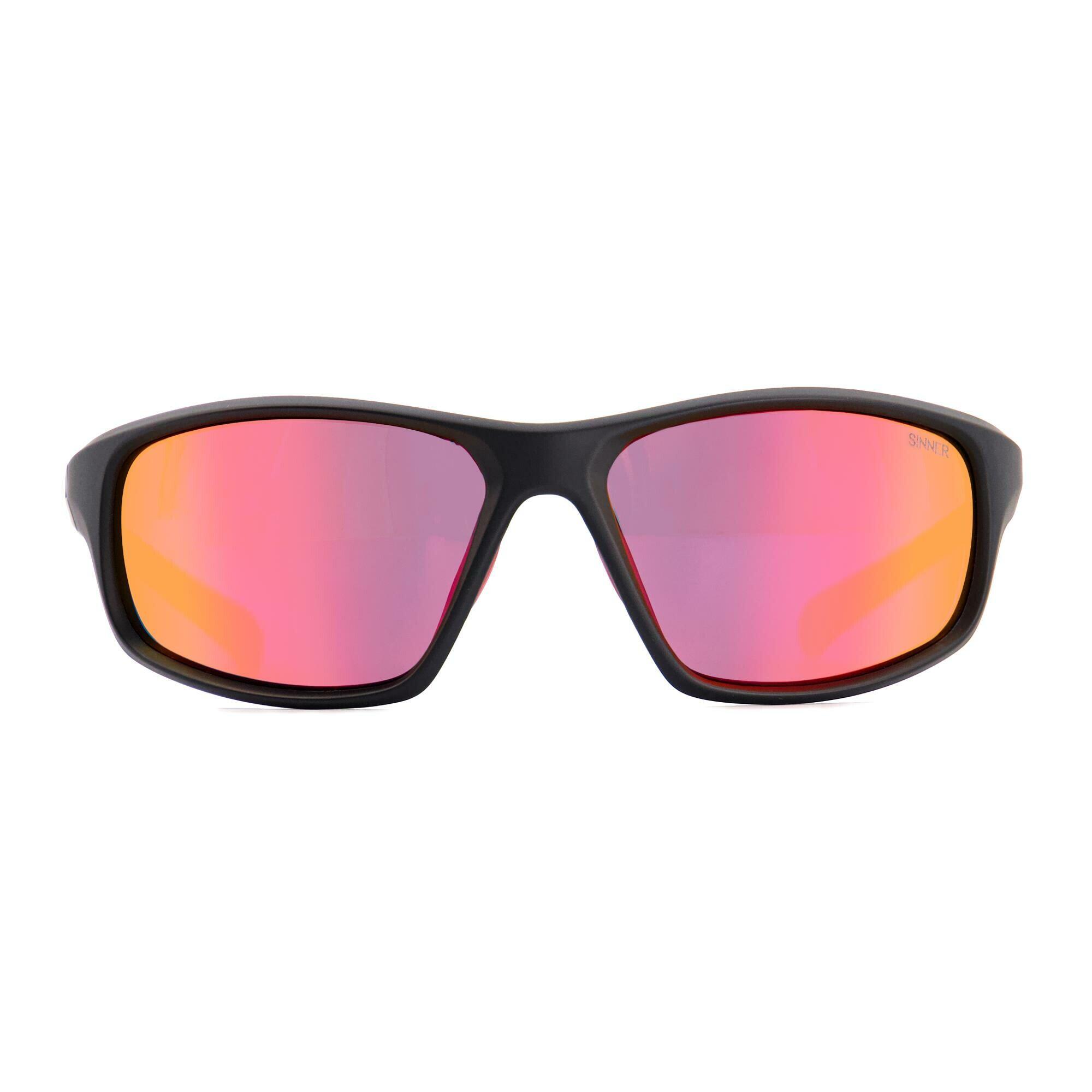 SINNER Fonds Unisex Cycling Sunglasses - Matte Black, Polarised Red Cat.3