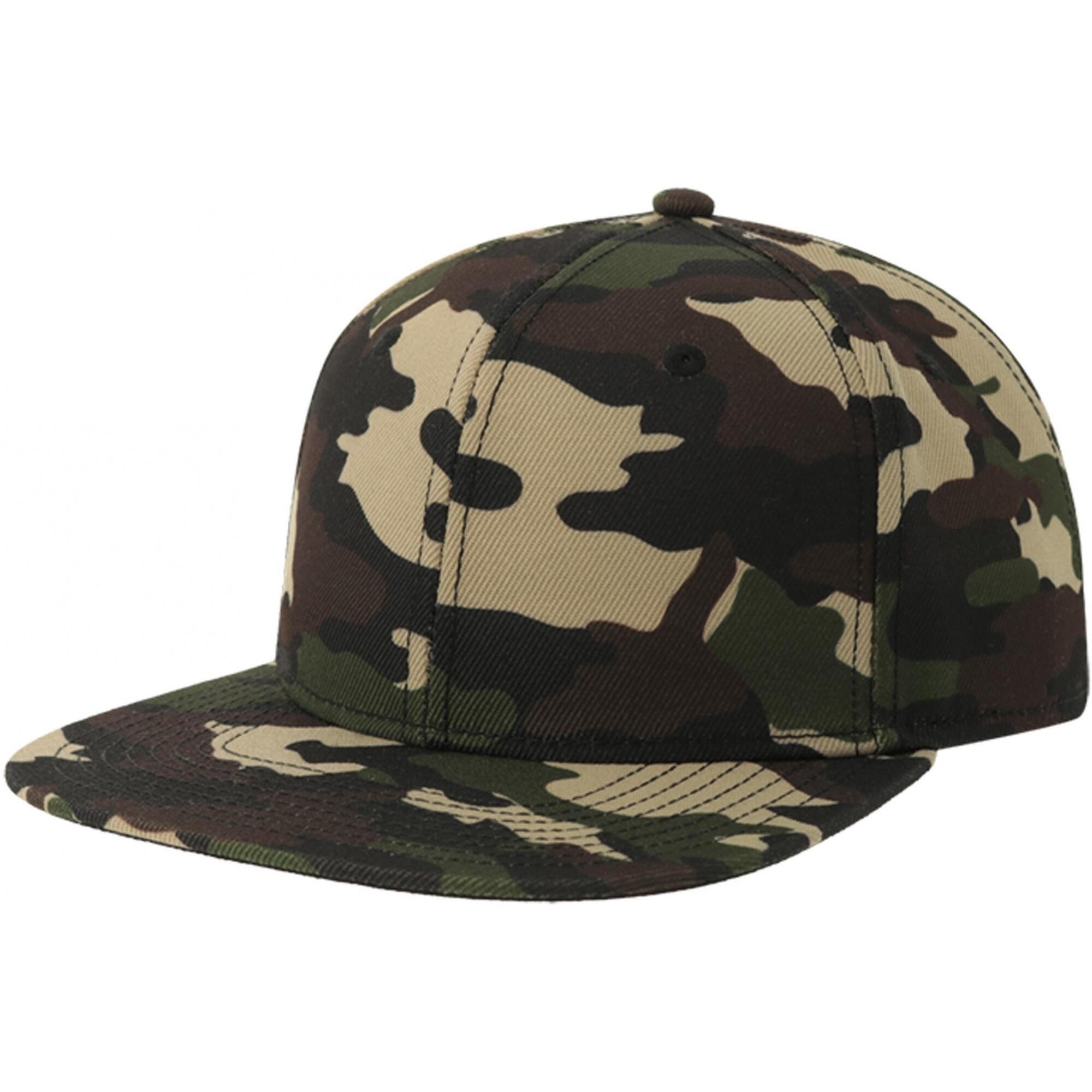 ATLANTIS Unisex Adult 6 Panel Flat Peak Baseball Cap (Black Camo)