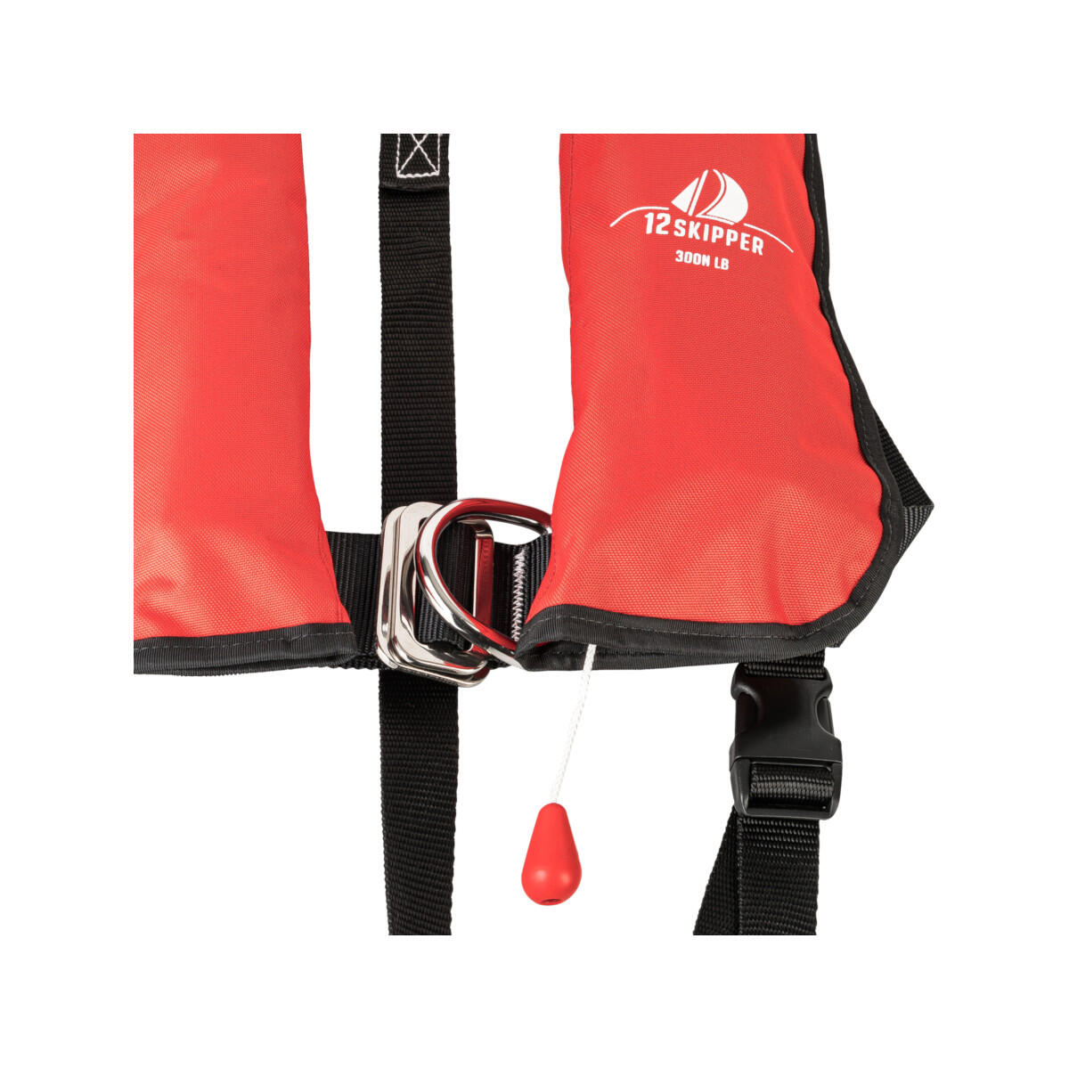 gilet de sauvetage automatique 300N ISO avec harnais - rouge 3/7
