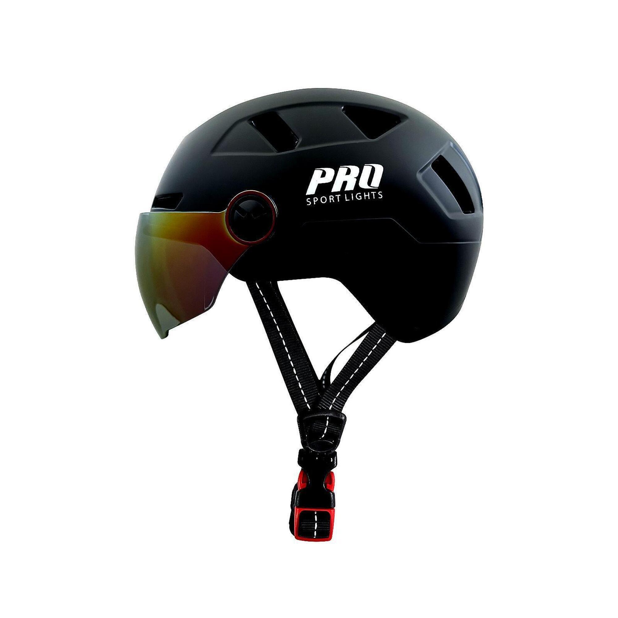 PRO SPORT LIGHTS Cyklistická helma Speed Pedelec pro dospělé 2 hledí a LED osvětlení