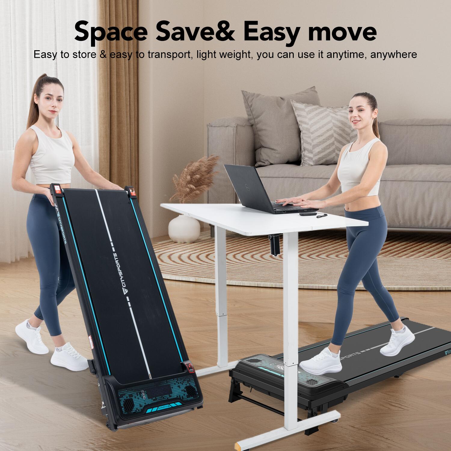 Electric Treadmill Flat Folding Treadmill Walking Pad With Incline