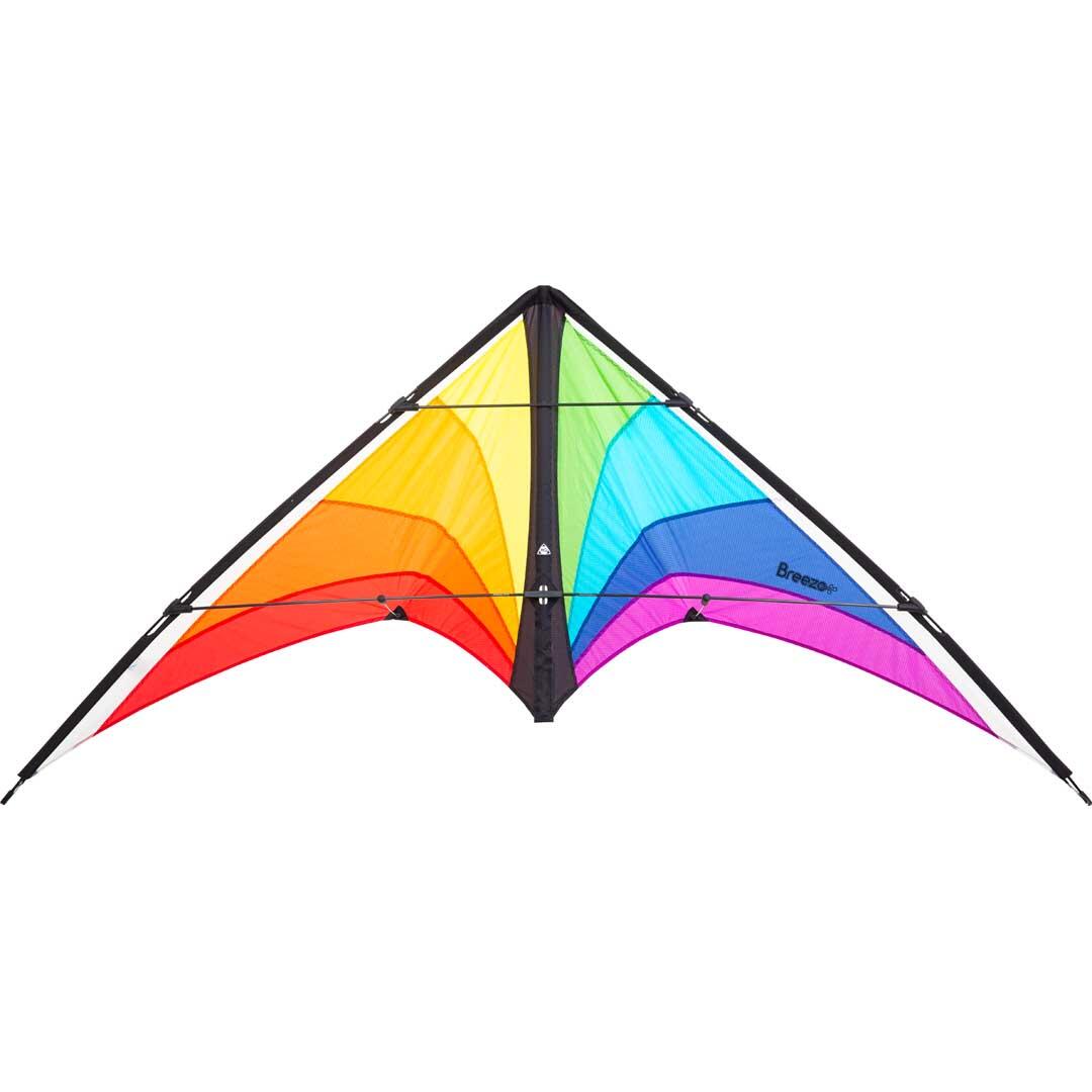 HQ Breezo Rainbow R2F - Lenkdrachen, ab 12 Jahren, 82 x 170cm, inkl. 50kp Schnüre
