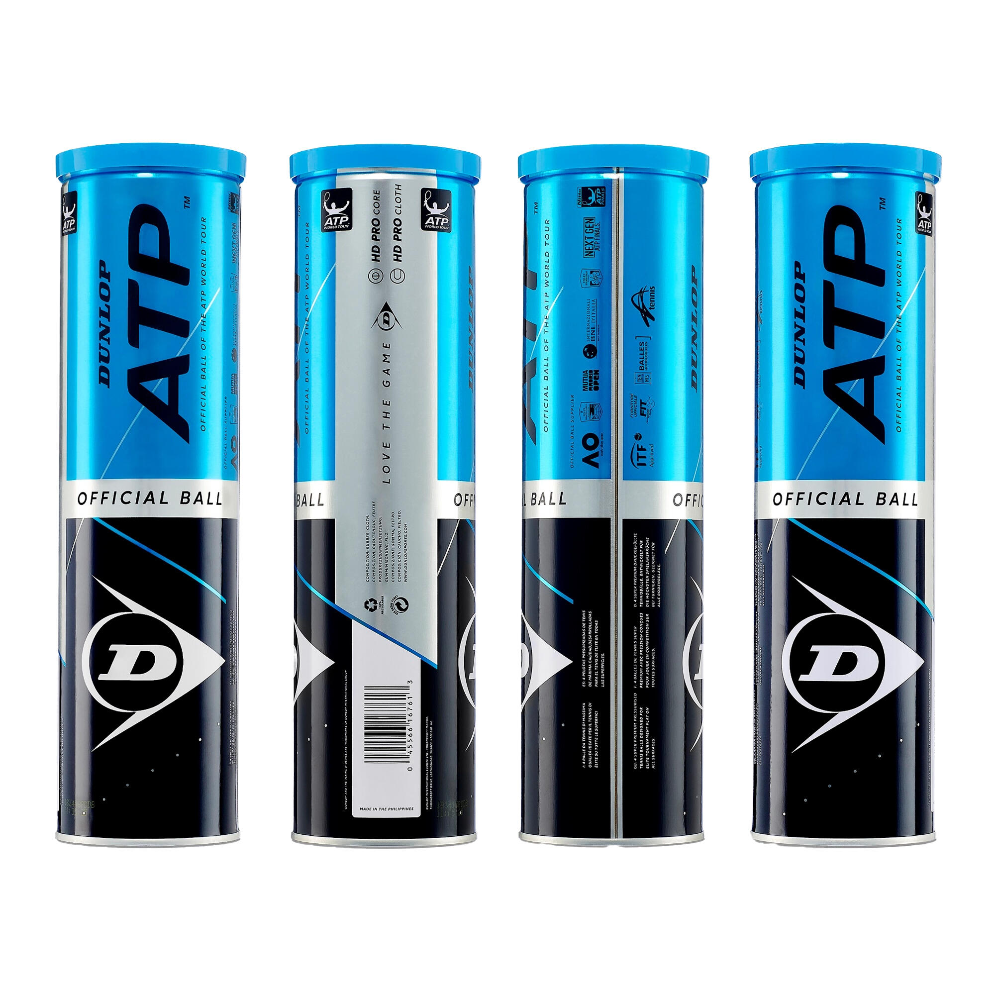 Palline Da Tennis Misura Confezione 4 Dunlop ATP Giallo 3/3