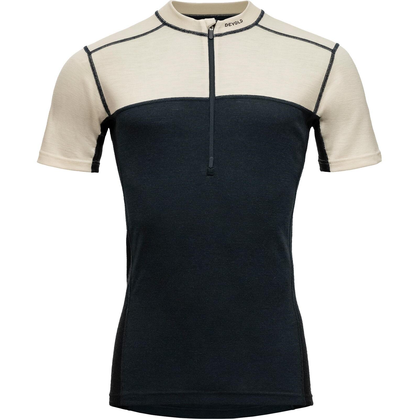 DEVOLD Funktionsshirt Lauparen Merino 190 Zip Tee Man raw white-ink-black