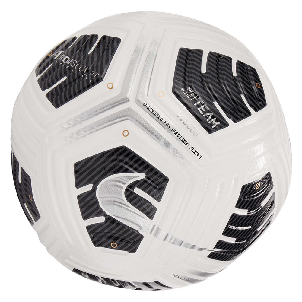 Ballon De Foot CLUB ELITE TEAM (Blanc / Noir / Argenté) Taille 5 2/2