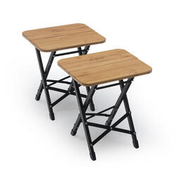 Lot de 2 tabourets de camping pliables en bambou Tabouret pliant