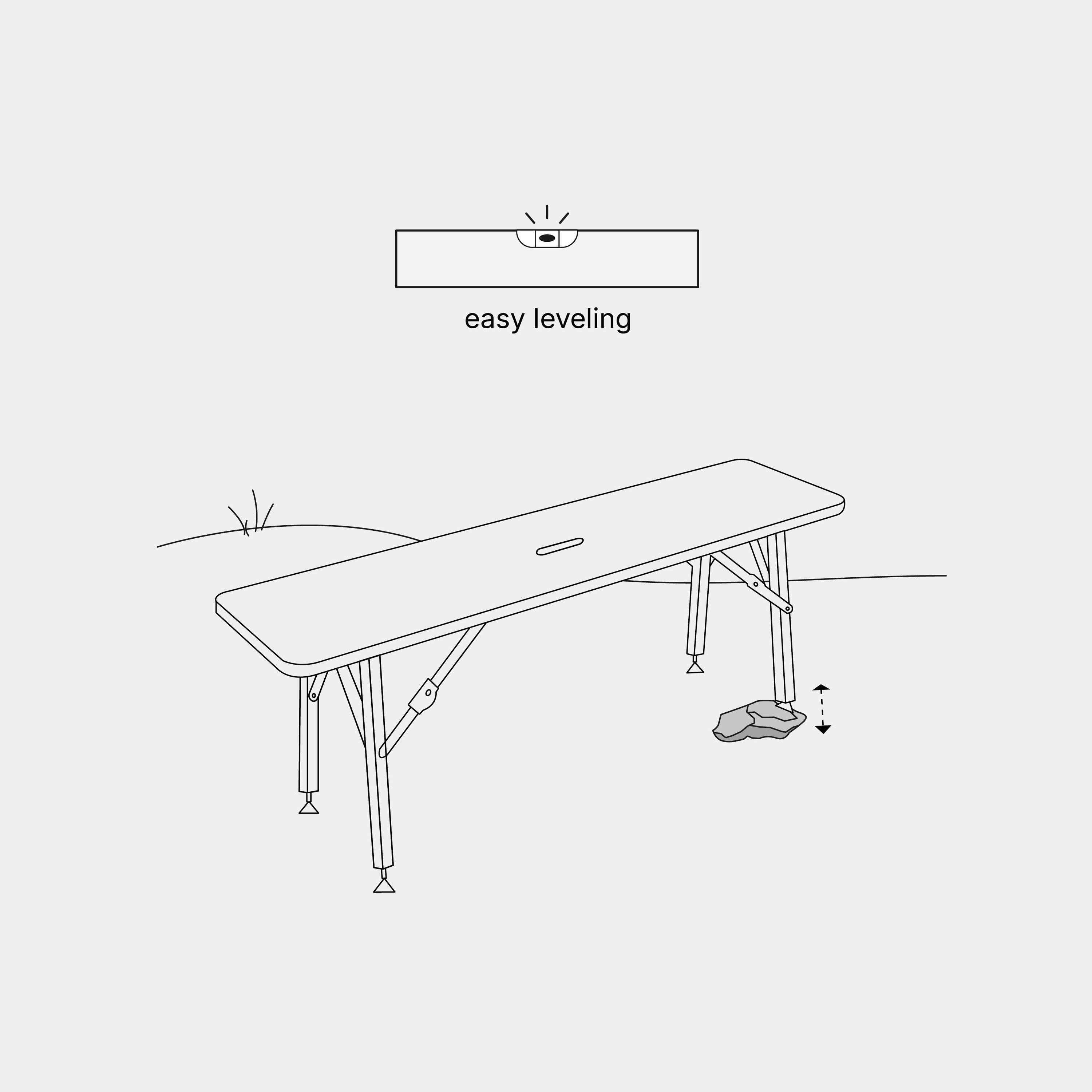 Set de 2 bancs de camping pliables Bambou Banc pliant grande capacité de charge 5/7
