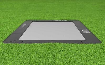 Flat to the ground trampoline rechthoekig akrobat primus black 380 x 250 cm