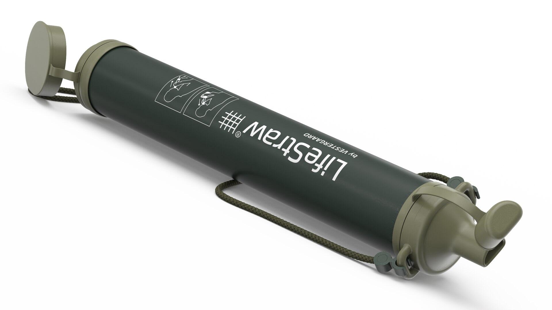 Personal Water Filter for Hiking, Camping, Travel, and Emergency Preparedness, Green