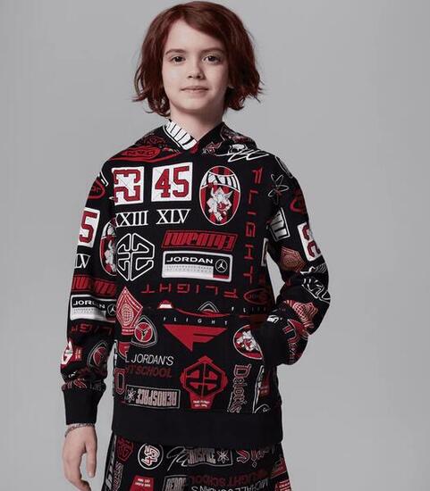 Felpa ragazzo jordan printed - nero