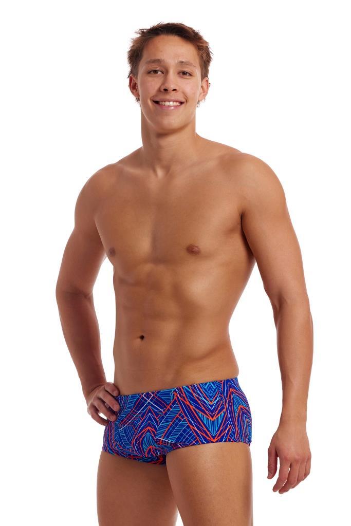 Funky Trunks Frequency Classic Swim Trunks - Blue/Red 7/7