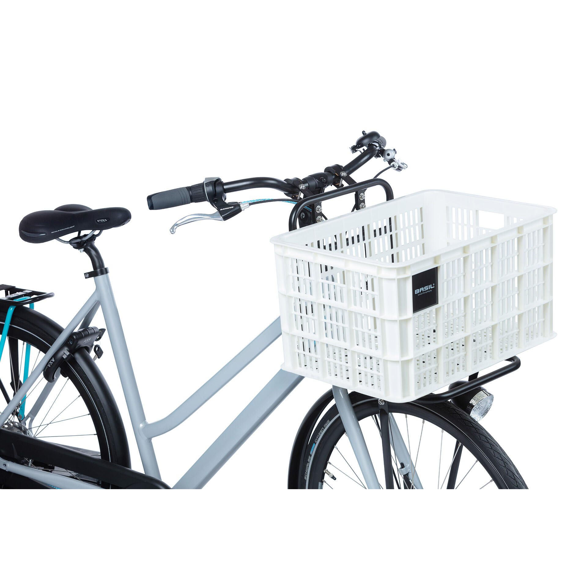 Basil Crate de Vélo L - Grand - 40 Litres - Blanc 5/6