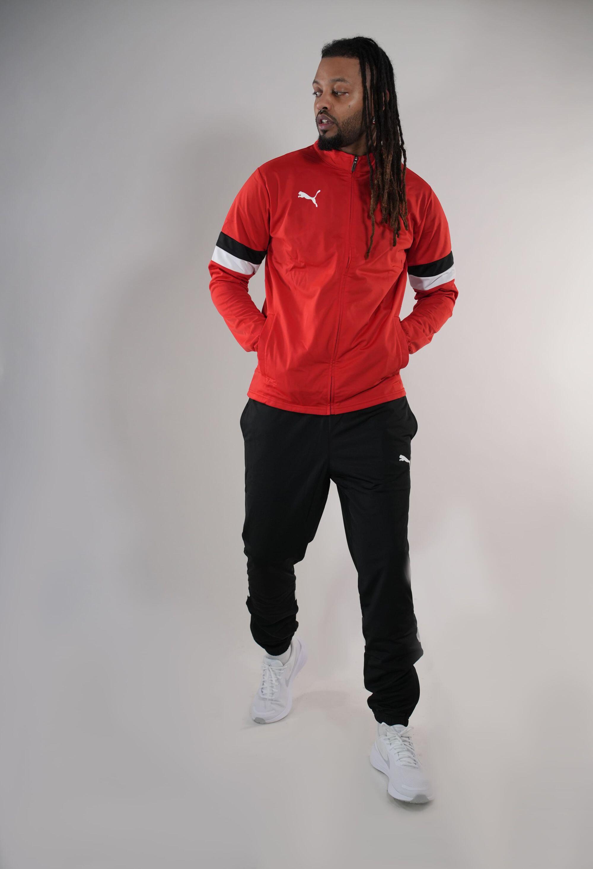 PUMA TUTA complete uomo ( acetato-poliestere) puma nero/rosso