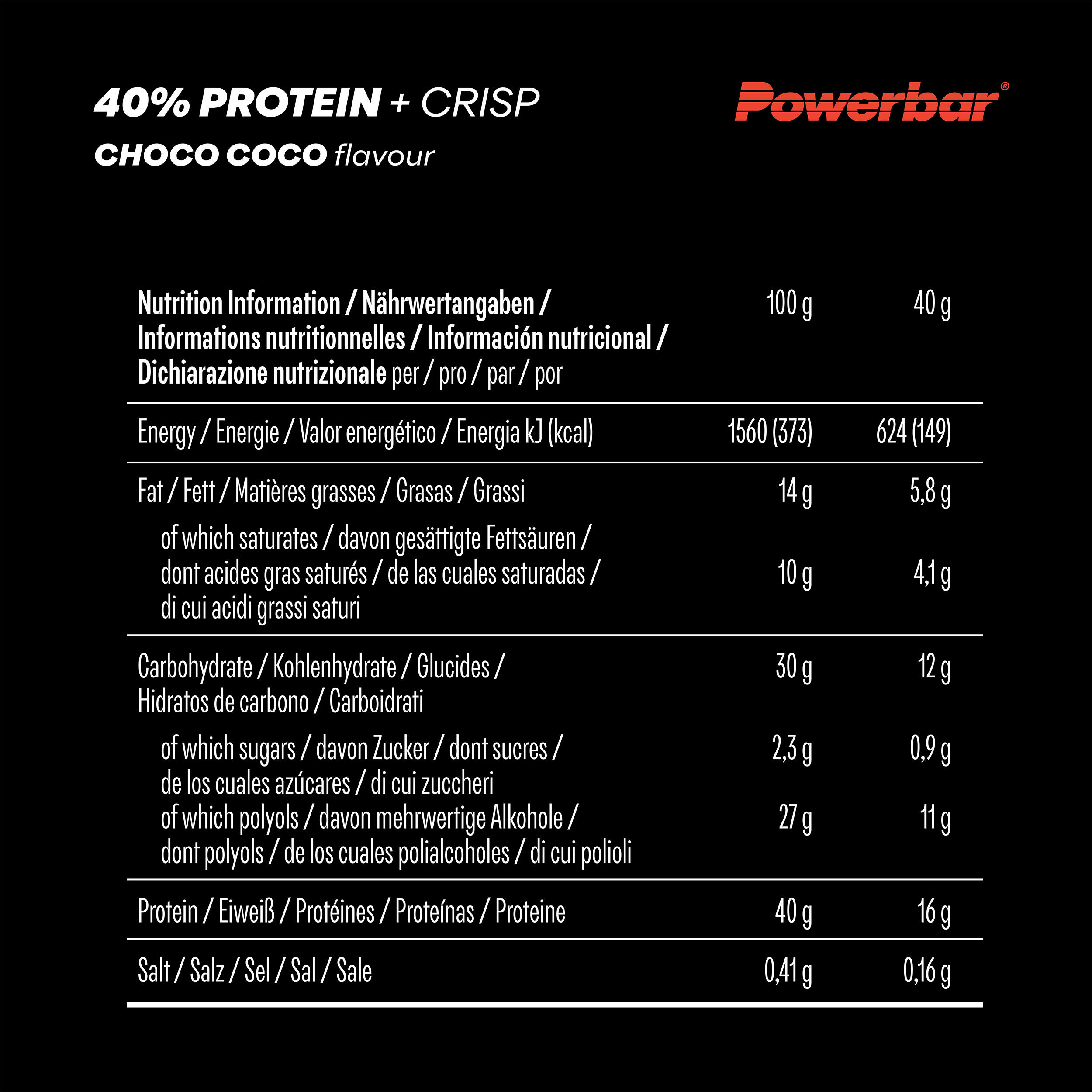 40% Crisp eiwitreep 40g Powerbar (verpakking van 12) 5/7