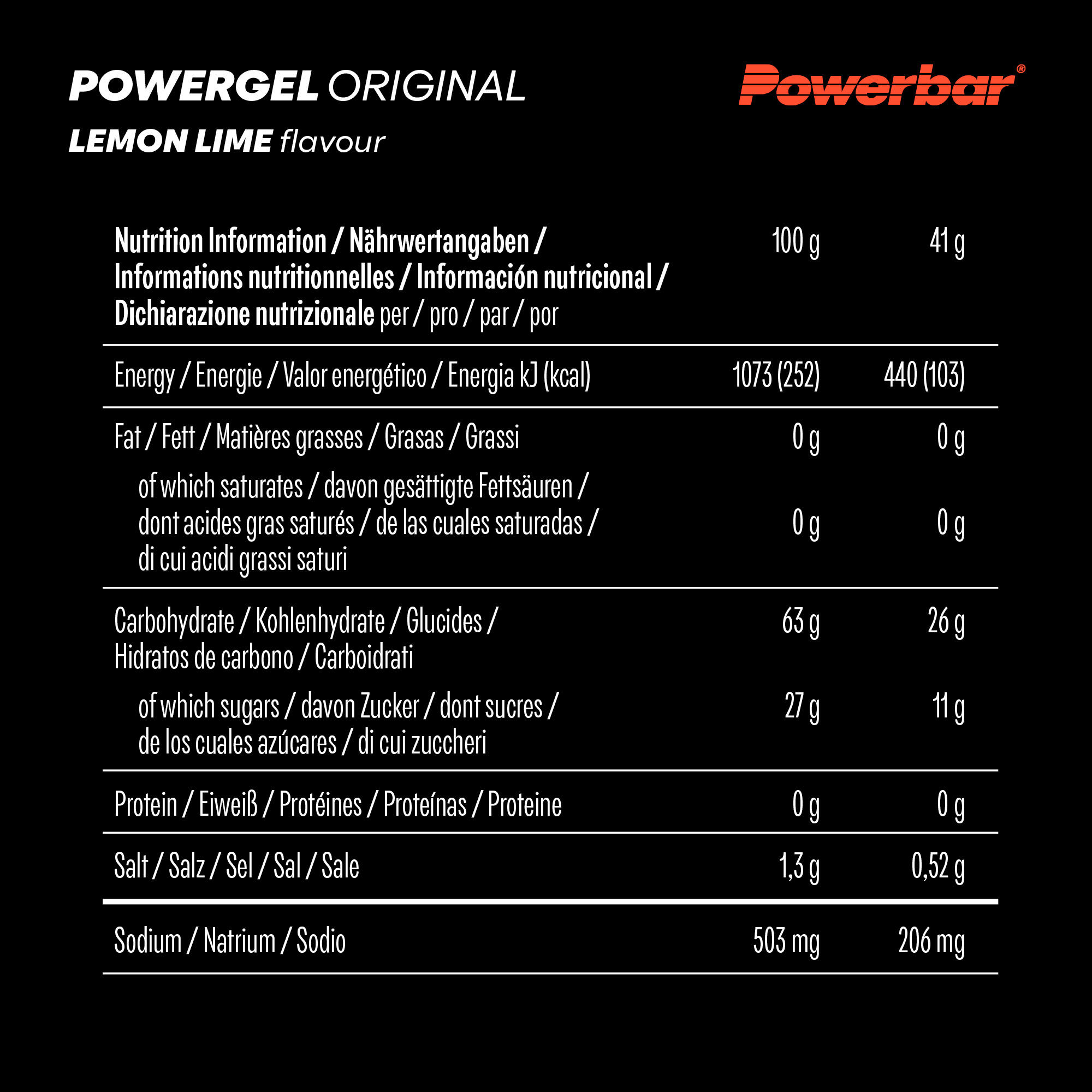 Gel PowerBar PowerGel Original 24x41gr Lemon-Lime 6/7