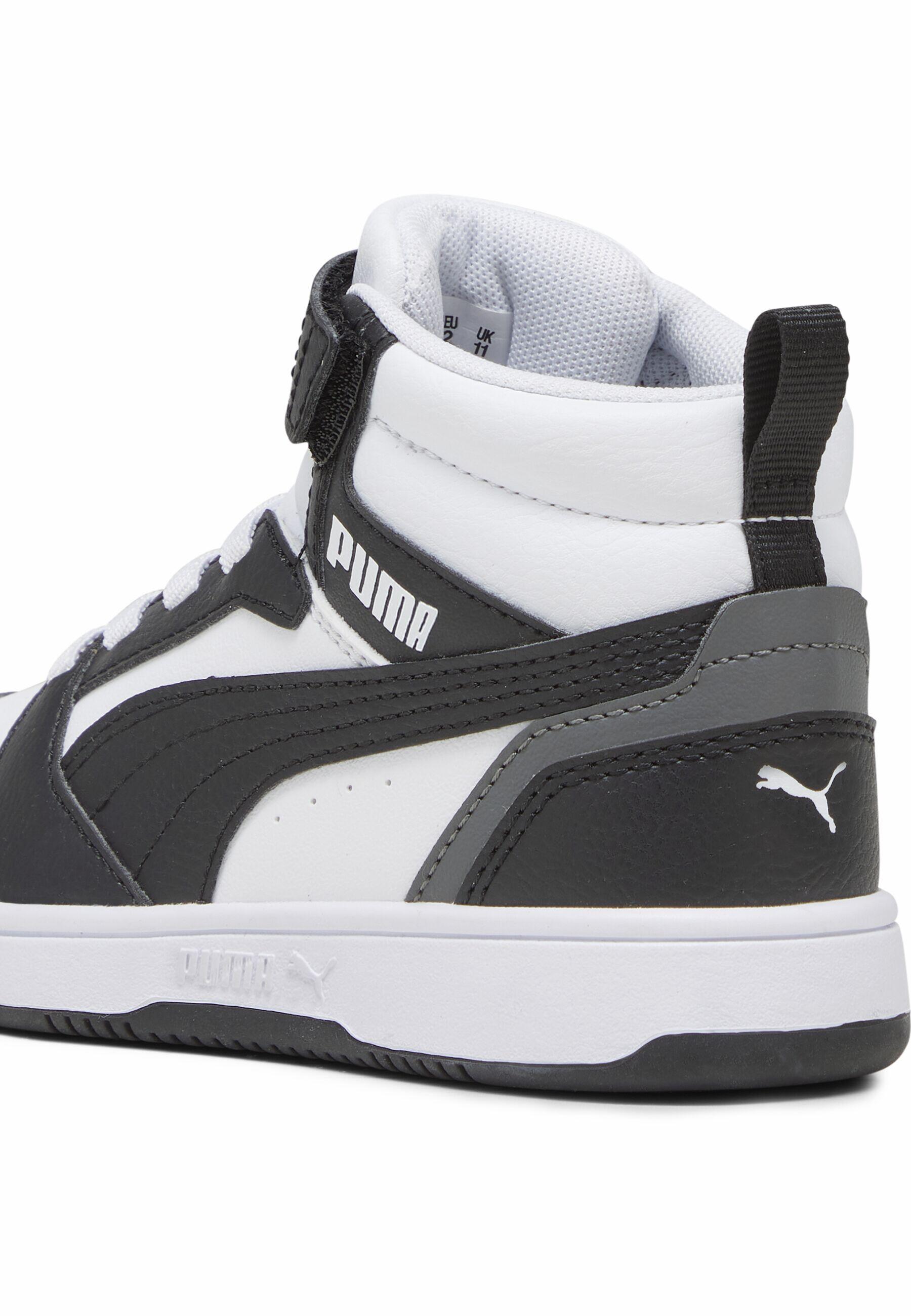 PUMA Rebound V6 Mid sneakers voor kinderen PUMA White Black Shadow Gray