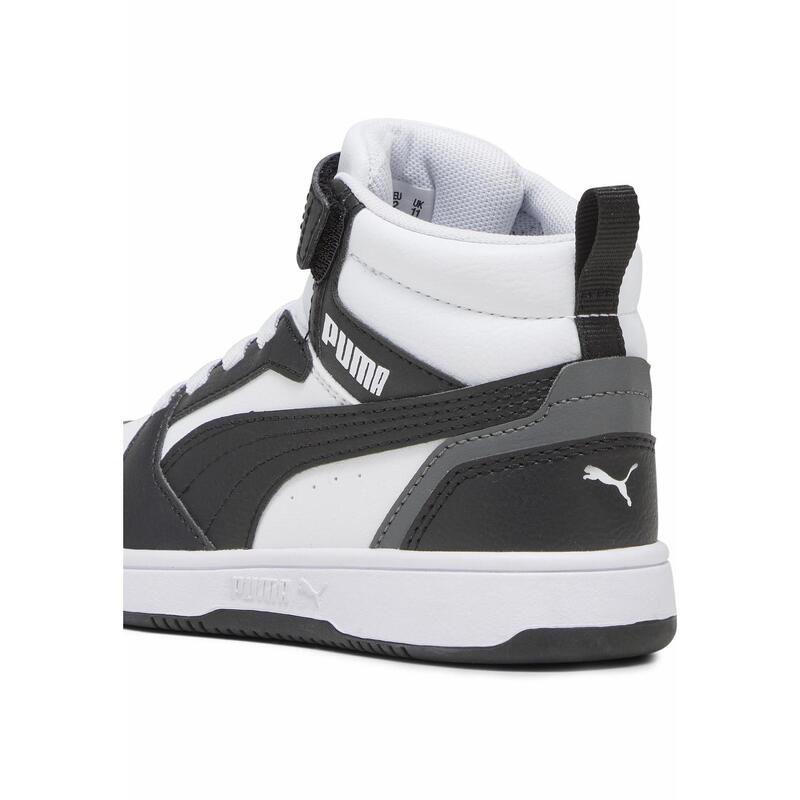 Dziecięce sneakersy Rebound V6 Mid PUMA White Black Shadow Gray