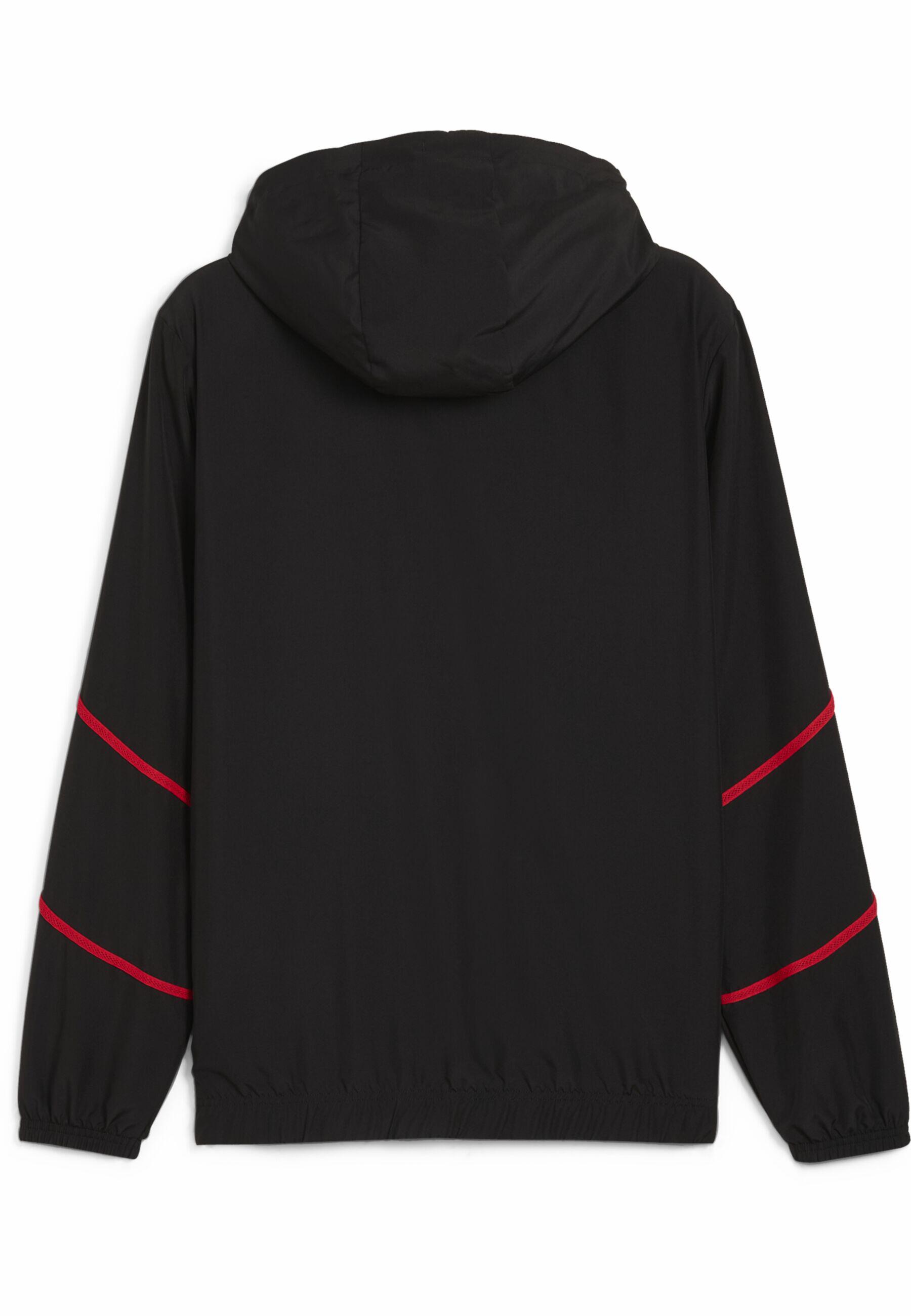 AC Mailand Gewebte Aufwärmjacke Herren PUMA Black For All Time Red 3/7