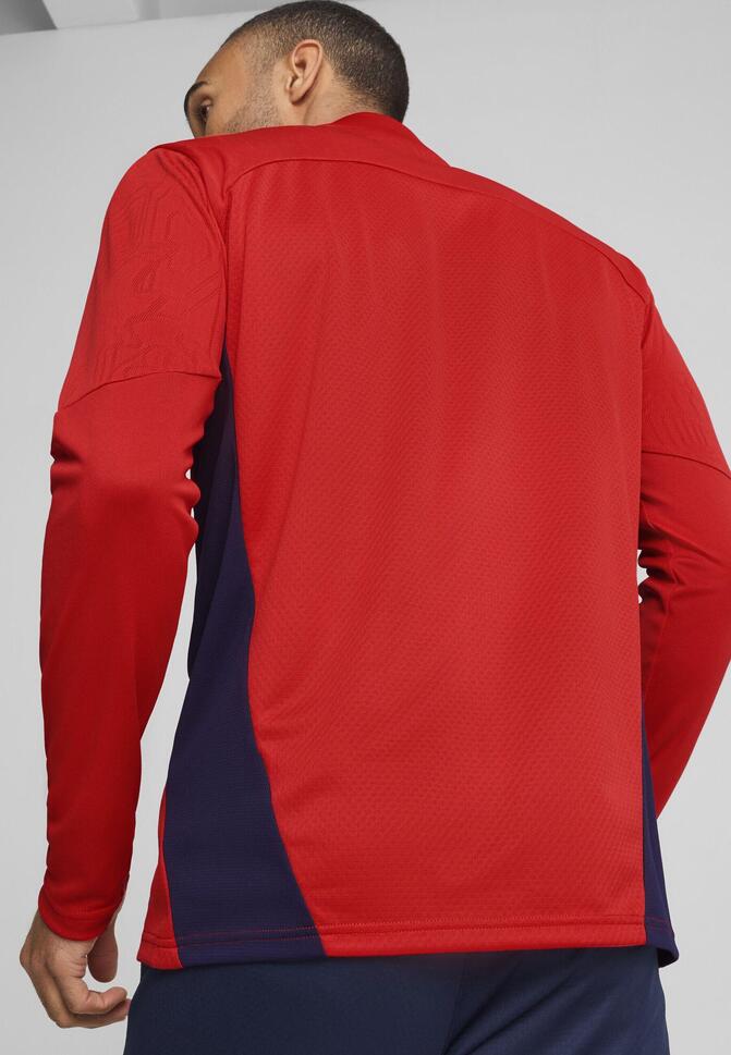 Męska bluza treningowa z zamkiem 1/4 FC Red Bull Salzburg PUMA Red Navy Blue
