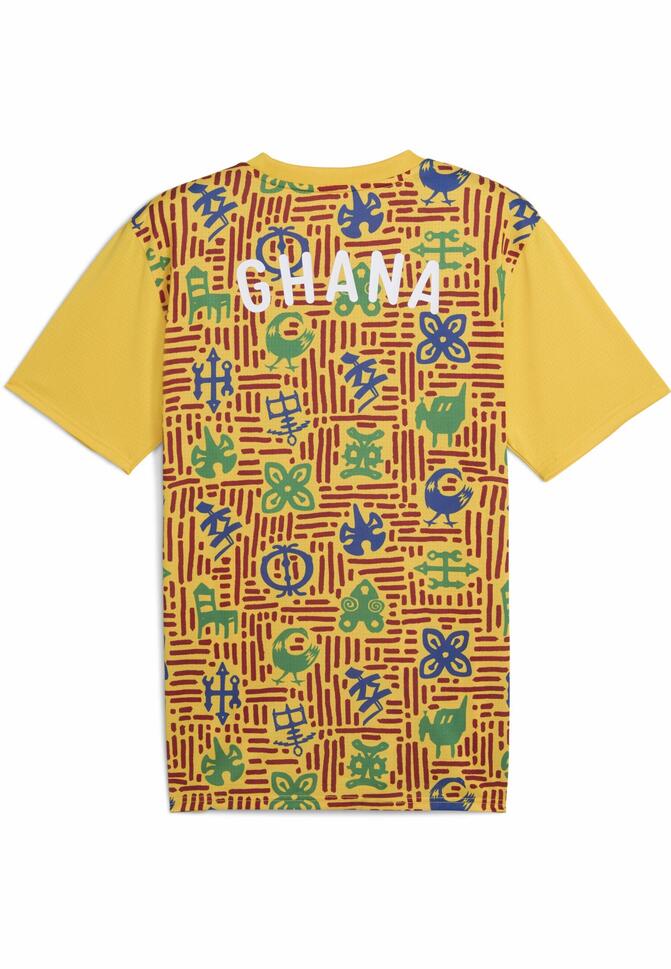 Męska koszulka przedmeczowa Ghana PUMA Yellow Sizzle Intense Red