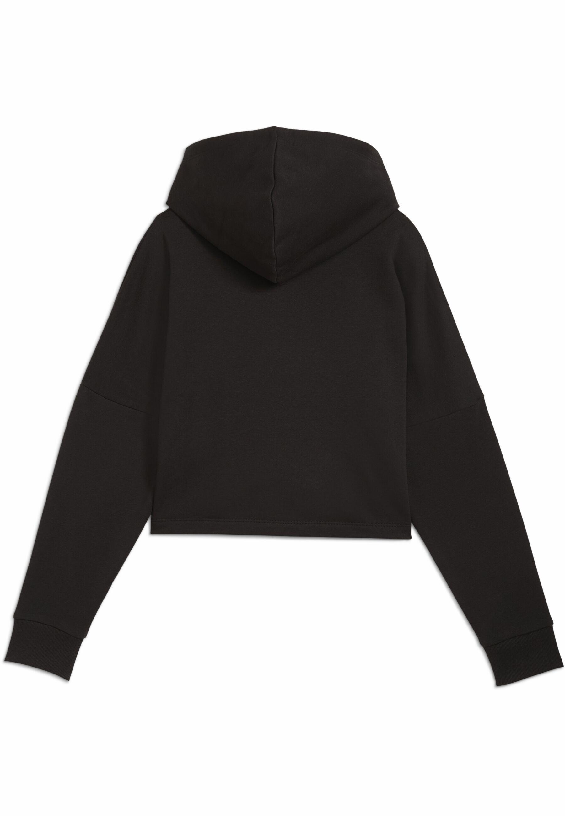 Felpa corta con cappuccio e logo Essentials da ragazza PUMA Black 2/7