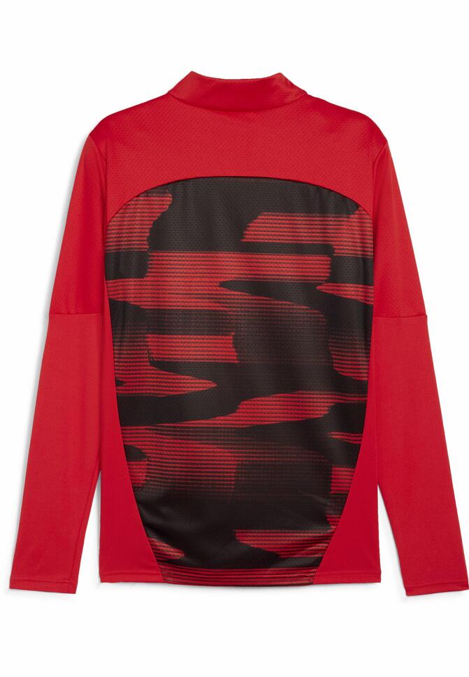 Męska bluza przedmeczowa z zamkiem 1/4 AC Milan PUMA For All Time Red Black