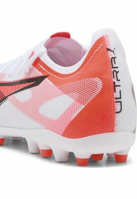 Botas de fútbol ULTRA 5 MATCH MG PUMA White Black Glowing Red