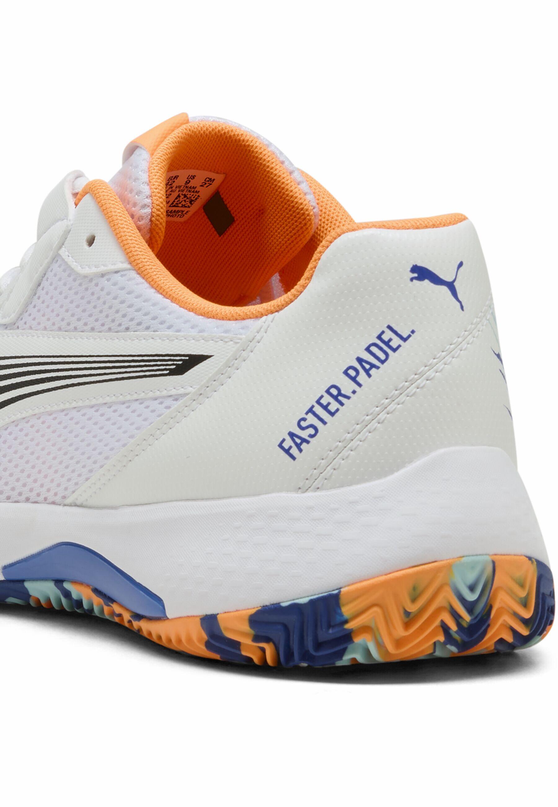 PUMA NOVA Court padelschoenen PUMA White Black Vivid Blue Heat Fire