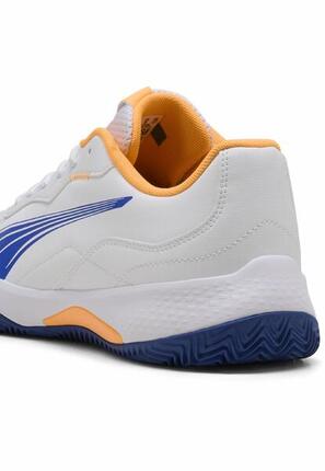 Calzado de pádel NOVA Smash PUMA White Vivid Blue Heat Fire Black Orange