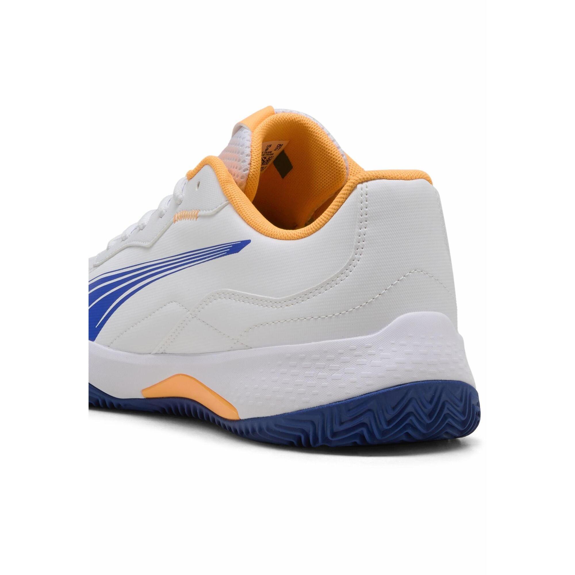 Puma - Chaussures De Padel Nova Smash Puma White Vivid Blue Heat Fire Black Orange - Baskets - Blanc|bleu|jaune|orange - 45 - Decathlon