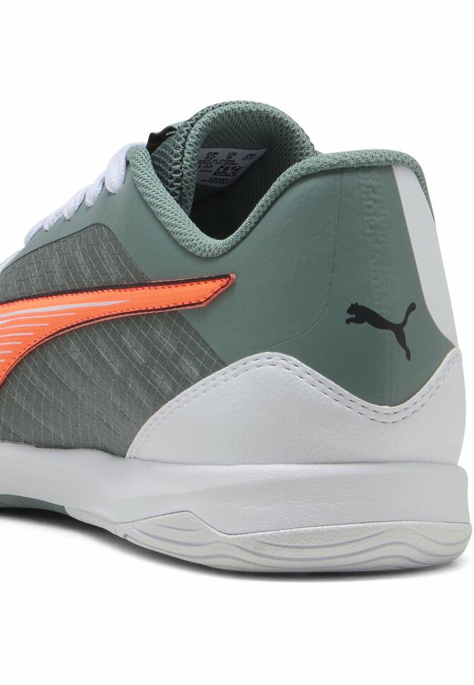 Halowe buty piłkarskie IBERO IV PUMA Green Moon Heat Fire Black White Orange