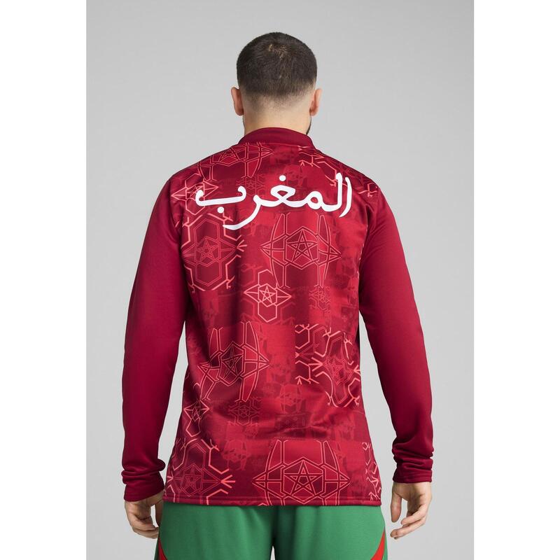 Morocco Pre–match Long Sleeves Top Men PUMA Intense Red Archive Green