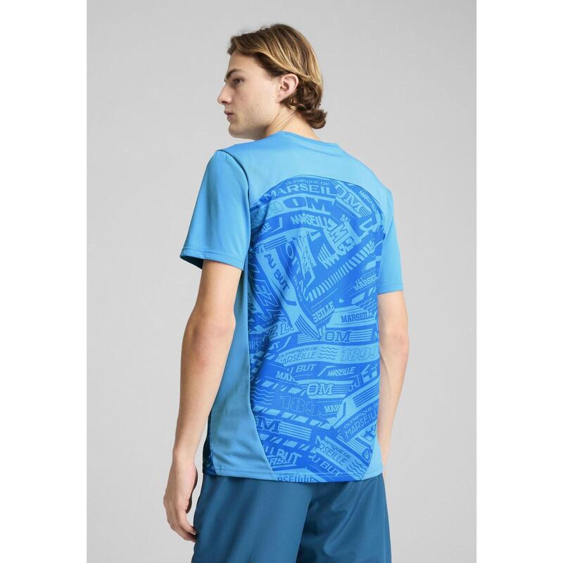 Olympique de Marseille Pre–match Jersey Men PUMA Bleu Azur Frosted Dew Blue