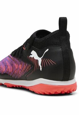 Future match tt mid voetbalschoenen voor jongeren puma black white glowing red