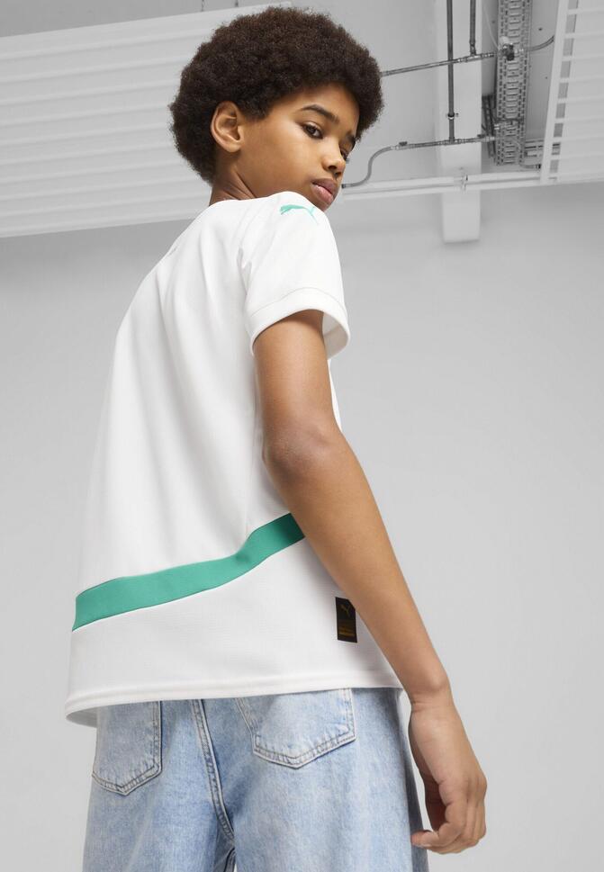 Młodzieżowa koszulka domowa Senegal 2025 PUMA White Sport Green