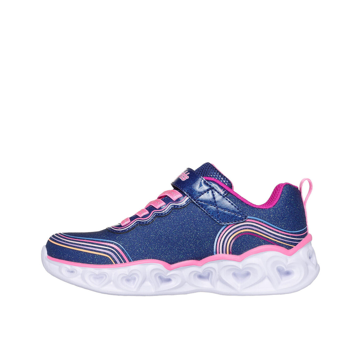 Skechers - Coeur lumières bleu/fuchsia 302689L NVMT 3/3