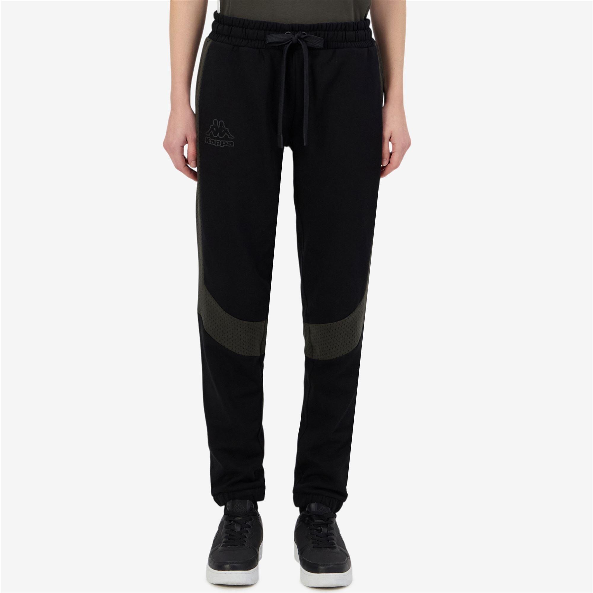 Pantaloni tuta da donna in cotone nero da sportivo 5/7