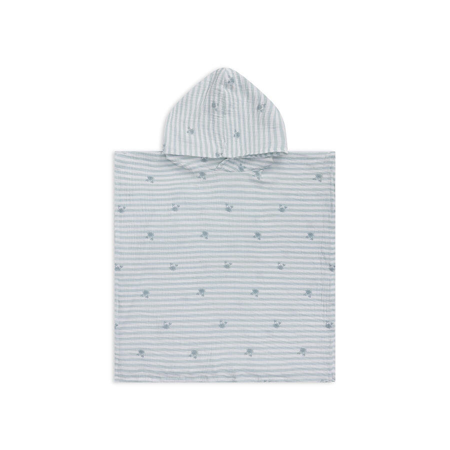 SWIM ESSENTIALS Swim Essentials | Accappatoio Granchi poncho idrofilo verde/bianco 52 x 52 cm