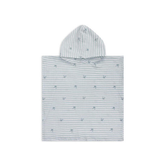 Swim Essentials | Accappatoio Granchi poncho idrofilo verde/bianco 52 x 52 cm