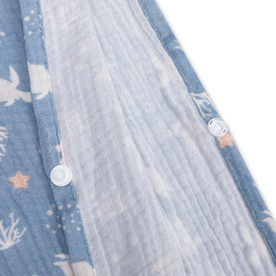 Swim Essentials | Accappatoio Animali Marini poncho idrofilo blu 52 x 52 cm 2/4