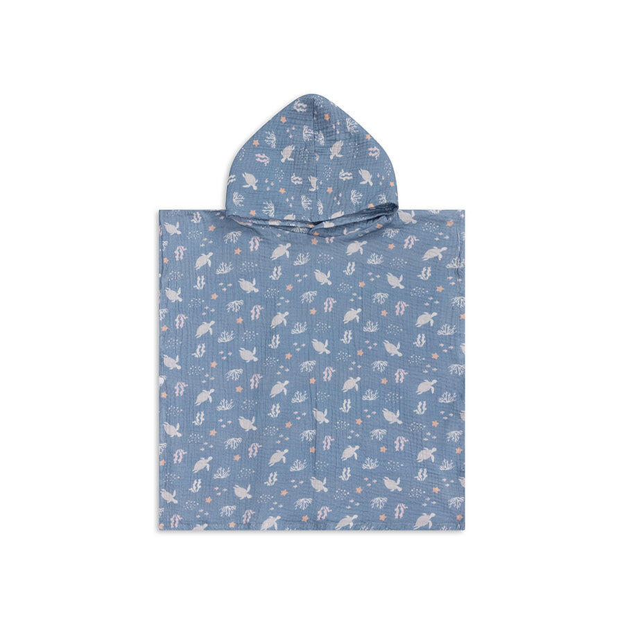SWIM ESSENTIALS Swim Essentials | Accappatoio Animali Marini poncho idrofilo blu 52 x 52 cm